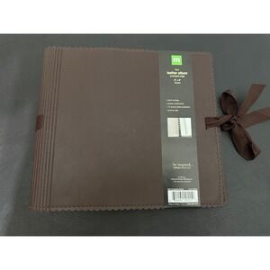 Making Memories Brown Faux Leather 8x8 Scalloped Edge Spiral Photo Album 29555